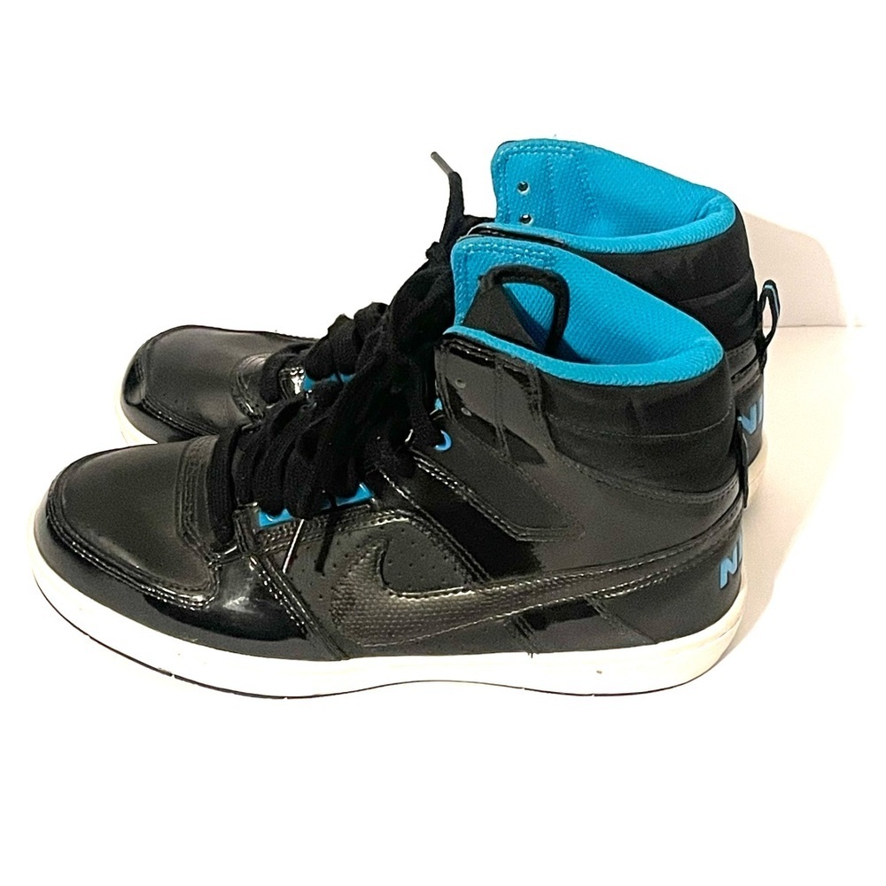 Nike Black and Blue High-Top Sneakers